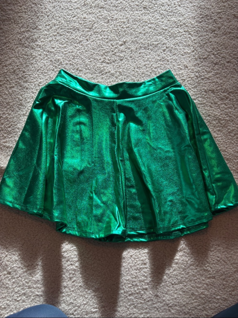 Shimmer Emerald Green Skater Skirt
